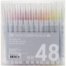 Kuretake ZIG Clean Color Real Brush Markers 48/Pkg- (Pack of 1) - $170.49