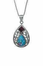 Nano Bible Drop Designed Pendant Necklace Silver 925 with Roman Glass Gift - $173.25