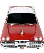 Qfx Bluetooth 1959 Retro Classic Car Speaker, Dual 2-Inch Speakers,, Red - $50.52 CAD