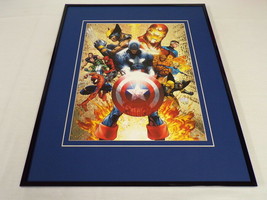 Marvel Universe Framed 16x20  Poster Display Captain America Wolverine Spiderman - £47.47 GBP