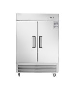 54&quot;W Commercial Refrigerator 2 Section 2 Solid Door Stainless Steel Reac... - $2,999.79