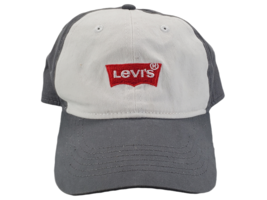 Levi’s YOUTH Adjustable SnapBack Ball Cap Hat Curved Brim Red Logo White... - $9.67