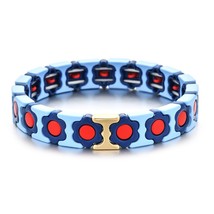 Heavy Metal Enamel Boho Flowers Daisy Beads Bracelets Colorful Beaded Handmade E - £16.72 GBP