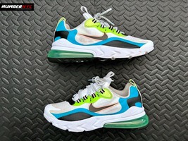 Nike Air Max 270 React Se Gs Oracle Aqua CJ4060-300 Size 7Y Neon Green Blue - £54.37 GBP