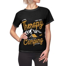  women aop t shirt stay wild life is good camping design yellow and white print on grey thumb200