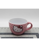 Hello Kitty Pink Coffee Mug Sanrio White Polka Dots Large 24oz Latte Soup - $16.99