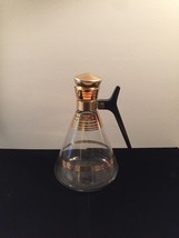 Vintage MCM Inland Clear Glass &amp; Gold Coffee Carafe - £27.54 GBP