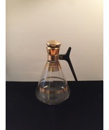 Vintage MCM Inland Clear Glass &amp; Gold Coffee Carafe - £27.49 GBP