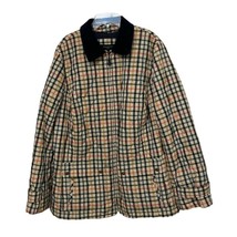Talbots Plaid Check Quilted Barn Jacket Coat Womens Size 1X Preppy Full Zip - £37.13 GBP