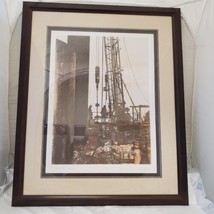 Texas Oil Drilling Rig Framed ART Print Work Picture - £31.13 GBP