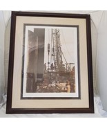 Texas Oil Drilling Rig Framed ART Print Work Picture - £30.97 GBP