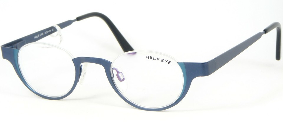 HALF EYE IGA 3574 04 BLUE EYEGLASSES GLASSES METAL half RIMM FRAME 41-22... - $66.73