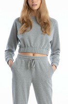 Juicy Couture Crop Sweatshirt Top Grey Powder Heather ( S ) - $118.77