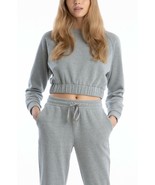 Juicy Couture Crop Sweatshirt Top Grey Powder Heather ( S ) - $2,217.93 MXN