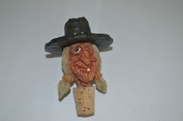 Old Indian  with 1 tooth, Hat with Feather in Hat Cork Stopper - £17.18 GBP