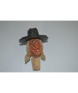 Old Indian  with 1 tooth, Hat with Feather in Hat Cork Stopper - $22.00