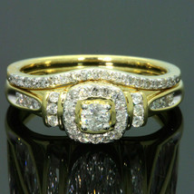 0.55 Ct Round Cut Diamond Engagement Wedding Bridal Ring 14k Yellow Gold Finish - £106.35 GBP