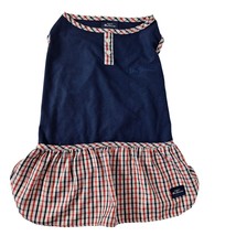 Ben Sherman Dog Dress Outfit Size Large Navy Blue Red White Plaid - £15.72 GBP