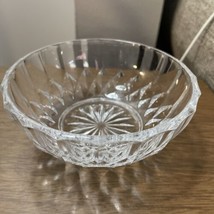 Val St Lambert Signed Clear Crystal Diamond Cut IMPERIAL 4 1/2&quot; Bowl - £12.09 GBP