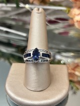 2.50Ct Marquise Cut Simulated Sapphire 925 Sterling Silver Solitaire Ring - £68.59 GBP