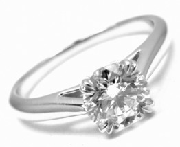 Authentic! Harry Winston Platinum .56ct VVS1/F Diamond Solitaire Engagement Ring - £5,875.26 GBP
