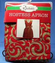Hostess Apron For A Well Dressed Kitchen Red Gold KayDee Designs Holiday - £12.21 GBP