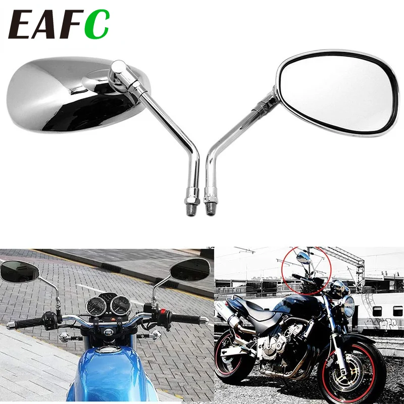 EAFC 1 Pair Motorcycle Electric Bike Mirror 10mm Aluminum Clear Glass for Honda - £17.37 GBP
