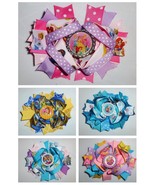 NEW Princess Girls Hair Bow Clip Ariel Cinderella Snow White Belle Rapun... - €6,07 EUR