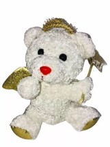 Angel Bear Plush White Gold Fairy 6” Stuffed Animal Star Wand Red Nose W... - $9.00