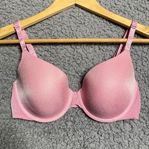 Victoria Secret T-shirt Lightly Lined Demi Shimmer Pink Logo Strap Bra 34D - £24.51 GBP