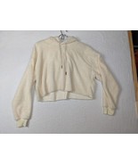 Urban Outfitters Cream Fuzzy Hooded Pullover Sweatshirt L Polyester - $22.68