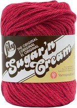 Lily Sugar&#39;n Cream Yarn - Solids-Country Red - £12.03 GBP