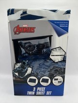 Marvel Avengers Black Panther 3 Piece Twin Bed Microfiber Sheet Set - £17.69 GBP