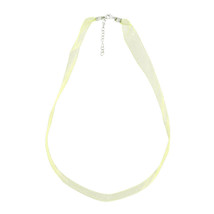Trendy and Chic Yellow Ribbon Choker Necklace with Sterling Silver Clasp - £7.83 GBP