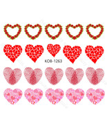 Nail art 3D decal stickers heart bow love valentine&#39;s day KoB-1263 - $3.09