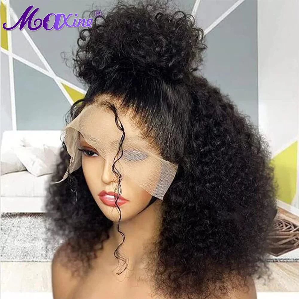 Maxine Afro Kinky Curly Wig 13x4 Lace Front Wig Glueless Mongolia Lace Front - £67.88 GBP+
