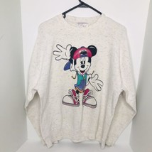 Vintage 90’s Disney Mickey Mouse Hipster Sweatshirt Adult Large Made In USA - £29.55 GBP