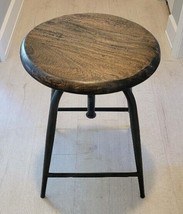 Wood &amp; Metal combo sitting Stool Chair ( adjustable height / Handcrafted ) - £69.98 GBP