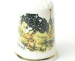 Ostrich Graphic Collectable Souvenir Fine Bone China Thimble from England - $10.22