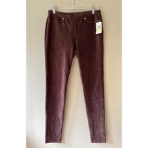 Michael Kors Sz M Chocolate Corduroy Pull On Pants Stretch Leggings Skinny - $30.81