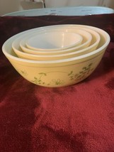 Vintage Pyrex Shenandoah Nesting Mixing Bowls Set of 4 Yellow 401 402 40... - $272.25