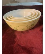 Vintage Pyrex Shenandoah Nesting Mixing Bowls Set of 4 Yellow 401 402 40... - £215.12 GBP