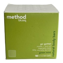 Method Bloq Natural Body Bar Soap Jojoba Mint Oil Two 4.5 oz Bar Soaps New - $22.80