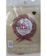 Needles n Hoops School Days mini wreath Sampler Counted Cross Stitch Kit... - $9.35