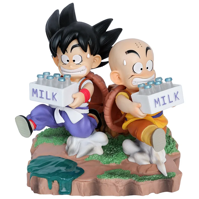 14cm Dragon Ball Anime Figure Krillin Son Goku Milk Delivery Model Anime - £29.24 GBP+