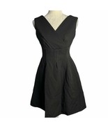 Genuine People Fit n Flare Surplice Dress XS Black Pockets Zipper Sleeve... - £148.76 GBP