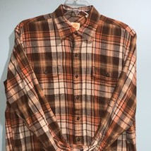 Timberland Flannel Shirt Mens Large Plaid Button Up 100% Cotton Long Sleeve - £13.23 GBP