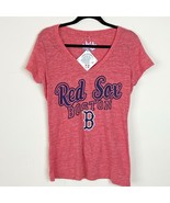 Boston Red Sox T- Shirt Womens Medium Touch by Alyssa Milano Red Logo Ne... - $23.75