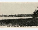 Bathing Beach on Whitmore Lake Photo Tone Postcard Whitmore Lake Michigan  - $17.80