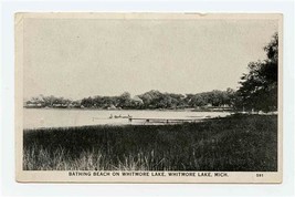 Bathing Beach on Whitmore Lake Photo Tone Postcard Whitmore Lake Michigan  - $17.80